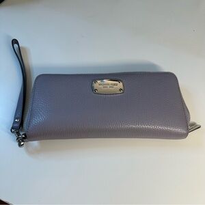 Michael Kors Purple Grey Lavender Wristlet Large Wallet